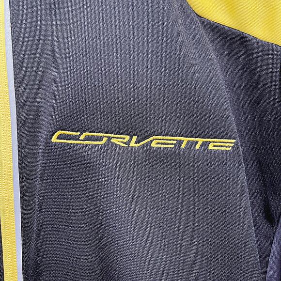Corvette Performance Racing Jacket Black Yellow Full Zip Fleece Mens Large - Picture 3 of 8